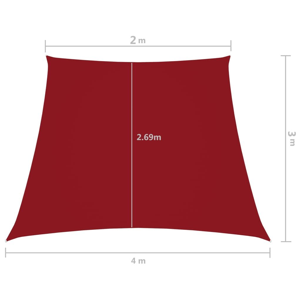 Vidaxl Toldo De Vela Trapezoidal De Tela Oxford Rojo 2/4x3 M_2