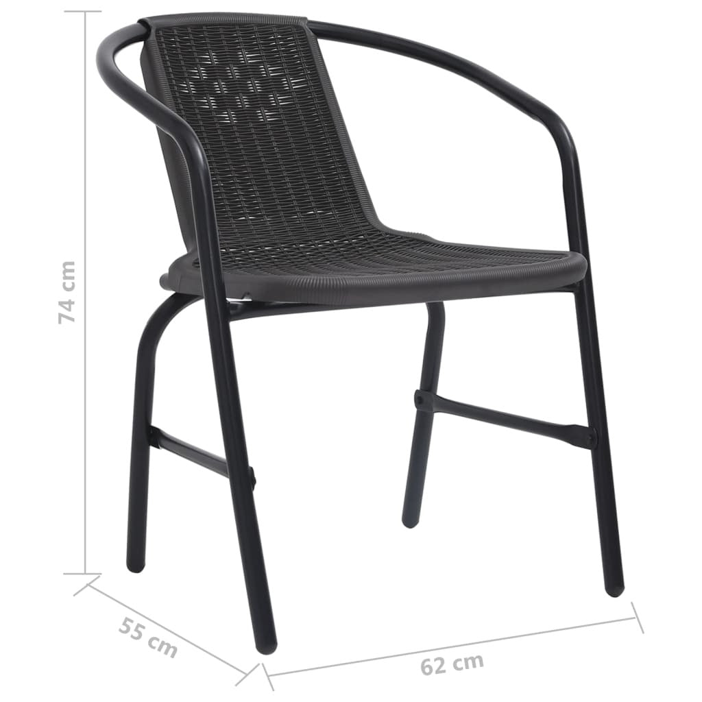 Vidaxl Juego De Comedor De Jardín De 3 Piezas Negro_2