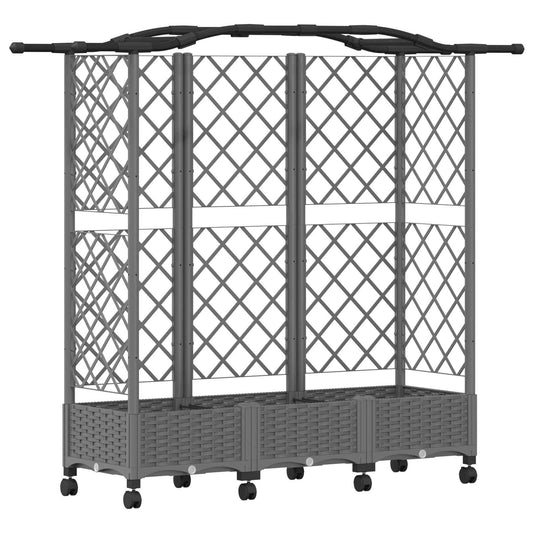 Cama Elevada Con Trellis Y Techo Gris Claro 163 X 40 X 129 Cm_0