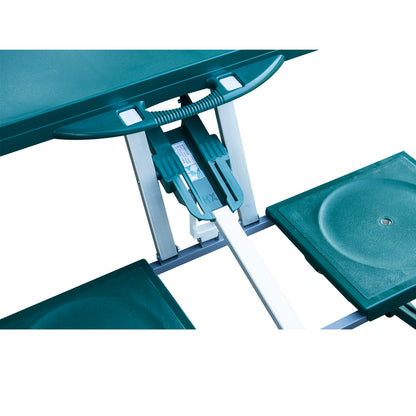 Outsunny Mesa Plegable De Camping Con 4 Asientos Agujero Para Sombrilla Picnic_3