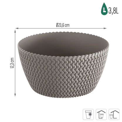 Tazón Macetero Splofy 3,8l., Dimensiones (mm) 236x236x123, Color Gris Piedra