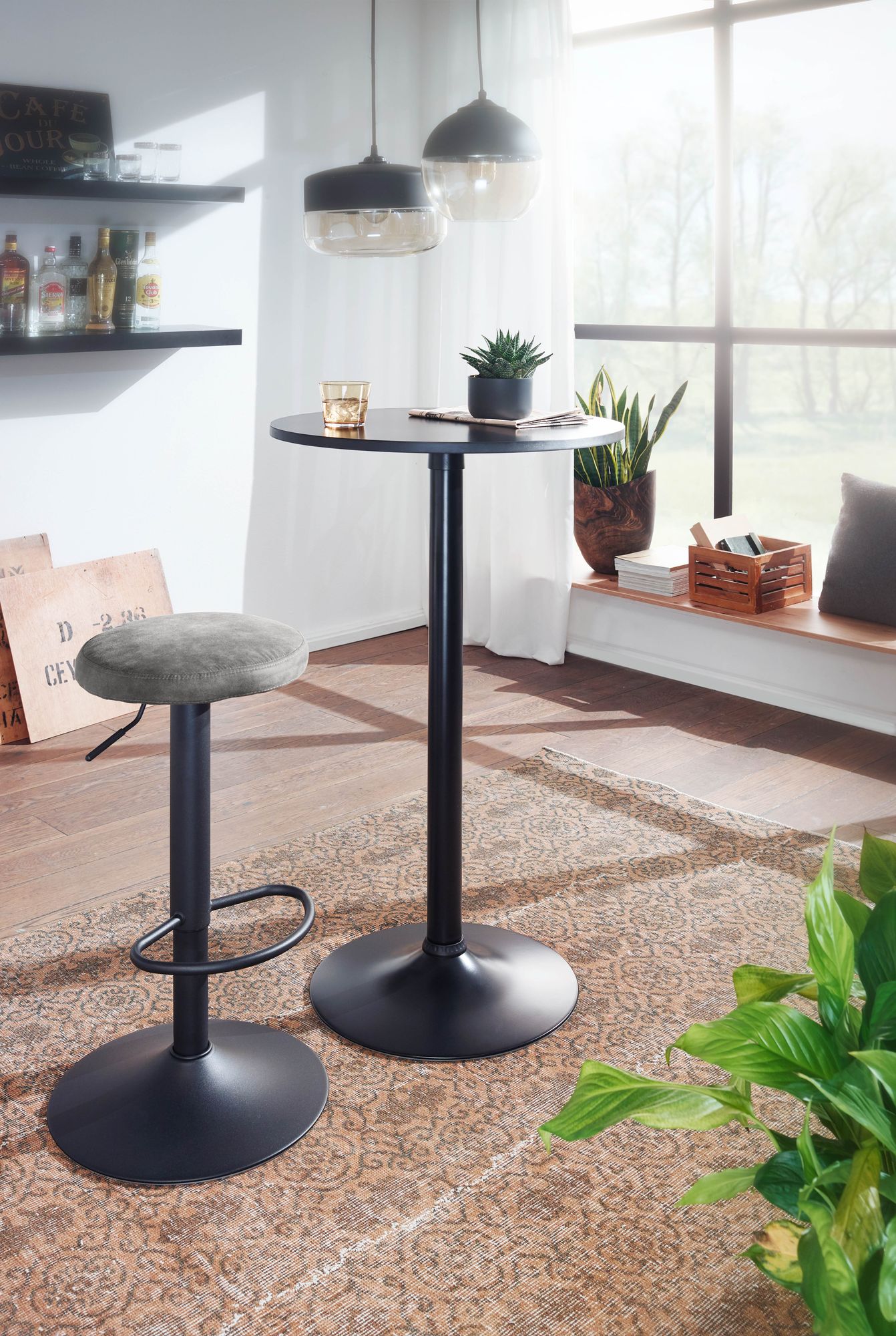 Taburete Ante Gris Sin Respaldo 58 - 79 Cm_2