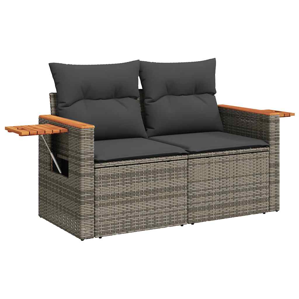 Set De Sofás De Jardín Y Cojines 8 Piezas Ratán Sintético Gris / Vetonek_5