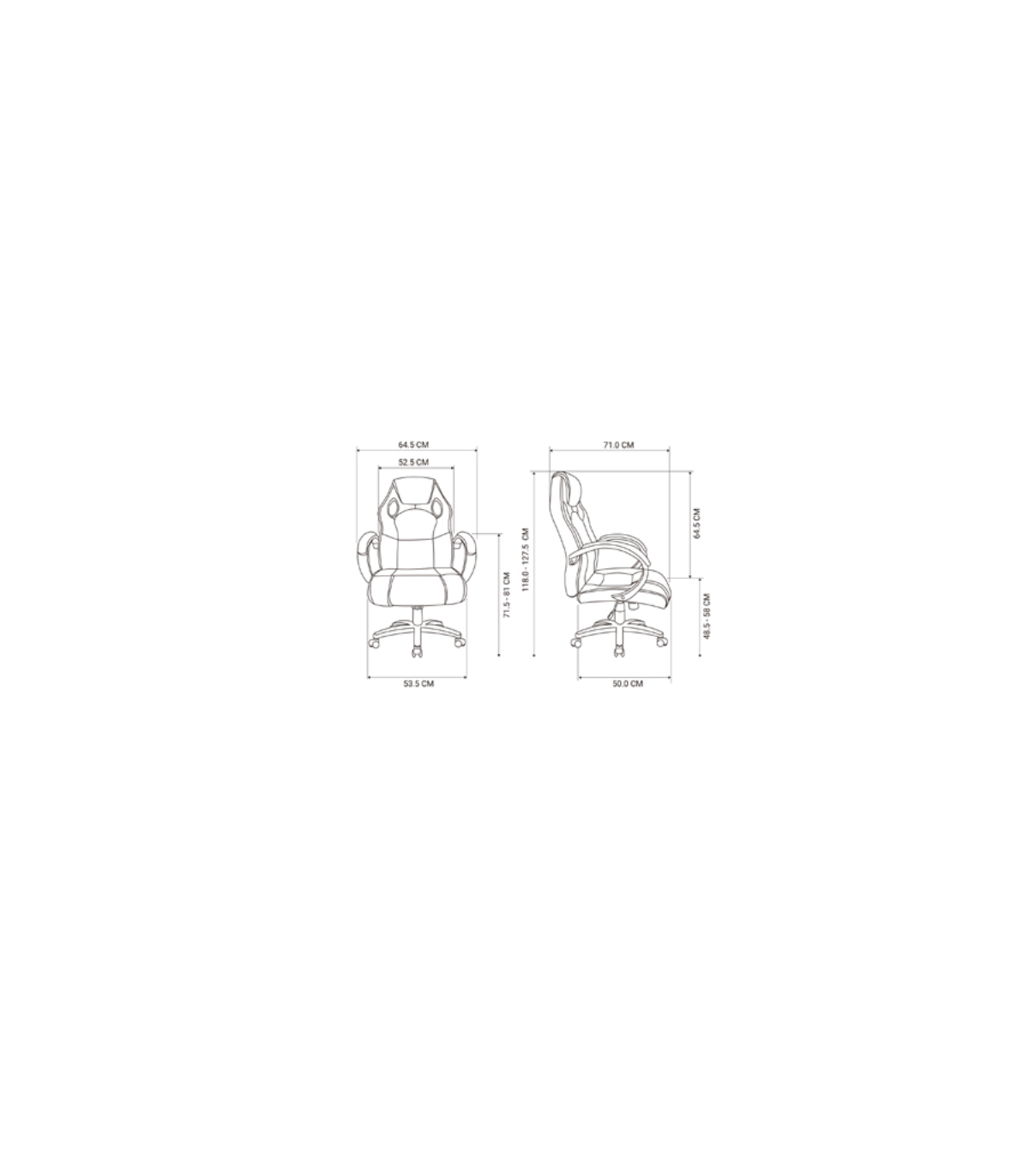 Silla Gaming Olimpia Tapizada En Piel Sintética Negro, 118/127cm(alto) 64.5cm(ancho) 71cm_4