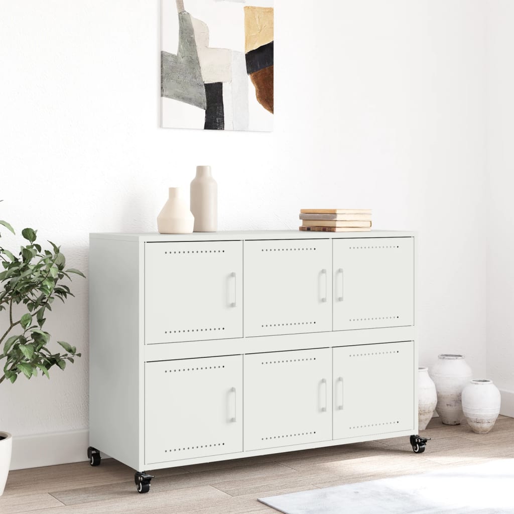 Aparador De Acero Laminado En Frío Blanco 100,5x39x72 Cm / Vetonek_3