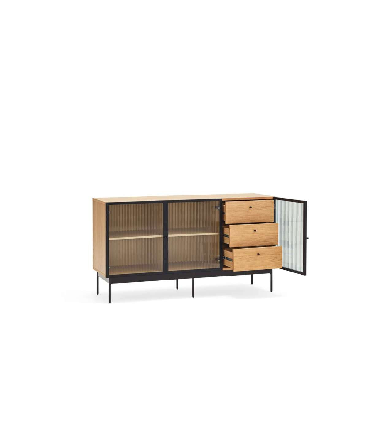 Mueble Aparador Para Comedor Modelo Blur 3 Puertas 3 Cajones Acabado Roble, 45cm(ancho) 7_2