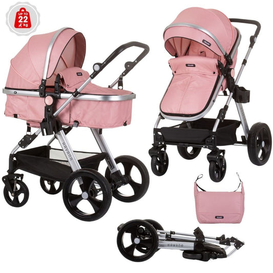 Carrito De Bebé Havana Dúo Convertible Hasta 22 Kg Con Bolso Y Mosquitera Flamingo_0