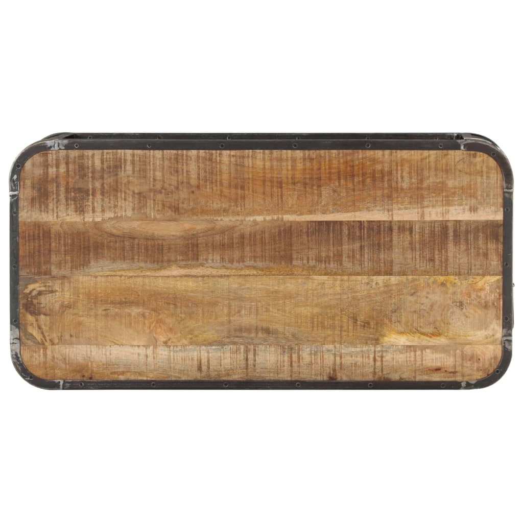 Mesa De Centro Madera Maciza De Mango 100x50x35 Cm_2