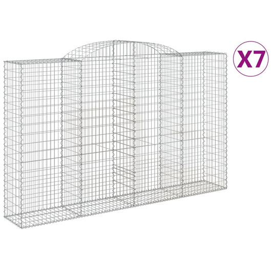 Cestas De Gaviones 7 Uds Forma De Arco Hierro 300x50x180/200 Cm_0