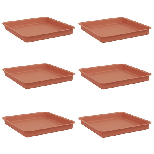 Bandeja Cuadrada Para Flores 6 Pcs Rojo Ladrillo 18 X 18 X 2 Cm_0