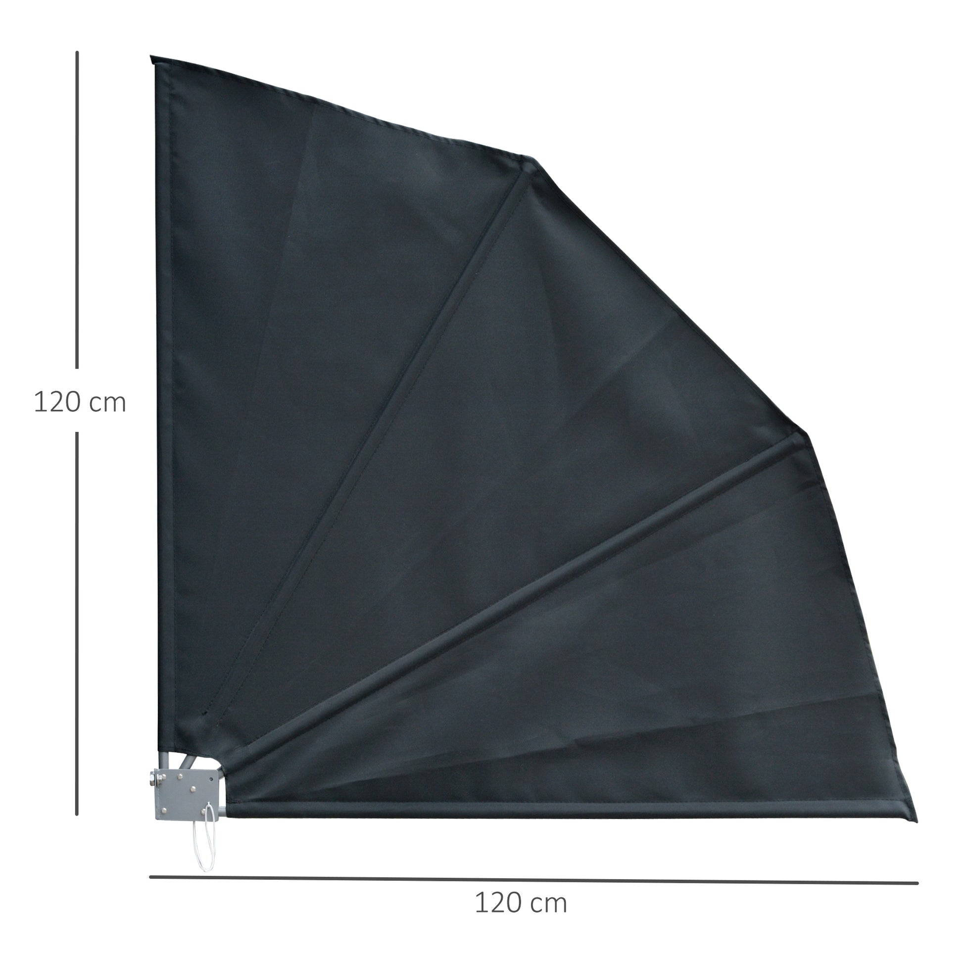 Outsunny Toldo Lateral Plegable De Balcón En Forma De Abanico Aluminio 120x120_2