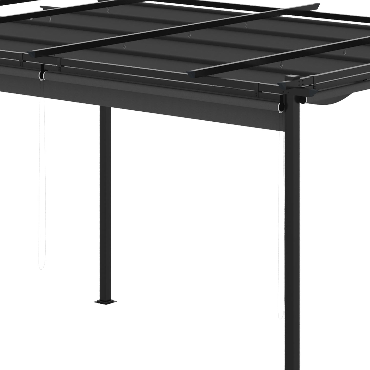 Outsunny Pérgola De Jardín 4x3 M Con Techo Retráctil 4 Cortinas Enrollables_3