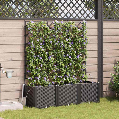 Macetero De Jardín 3 Uds. Negro 120 X 40 X 142 Cm Pp_1