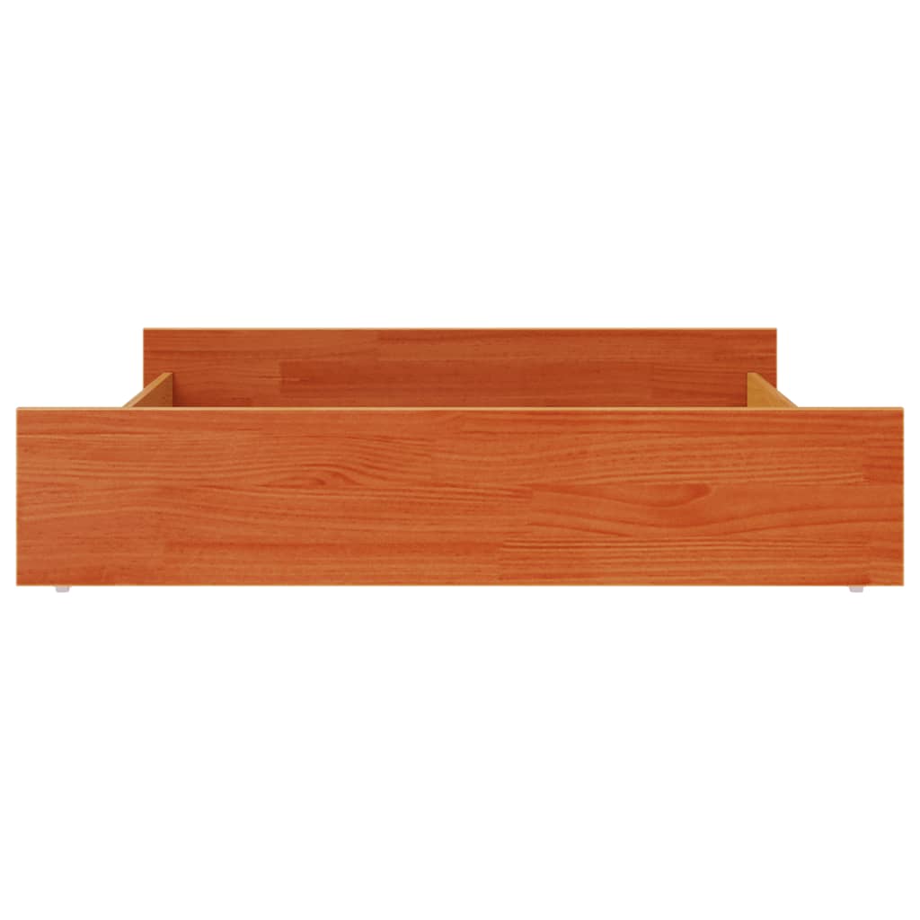 Cajones De Cama 2 Uds Madera Maciza De Pino Marrón Cera / Vetonek_1