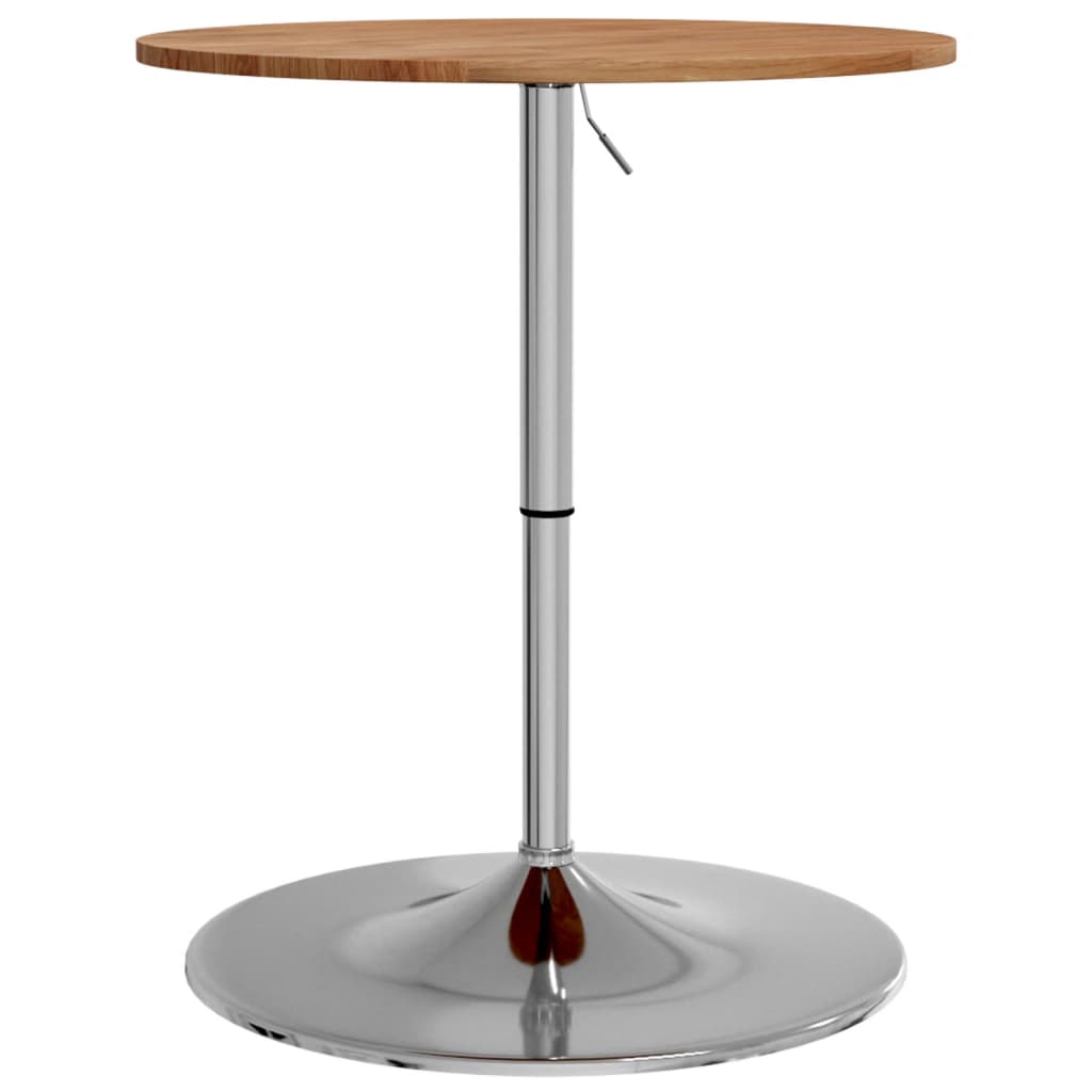 Mesa Alta De Madera Maciza Roble Marrón Claro Ø60x89,5 Cm_0