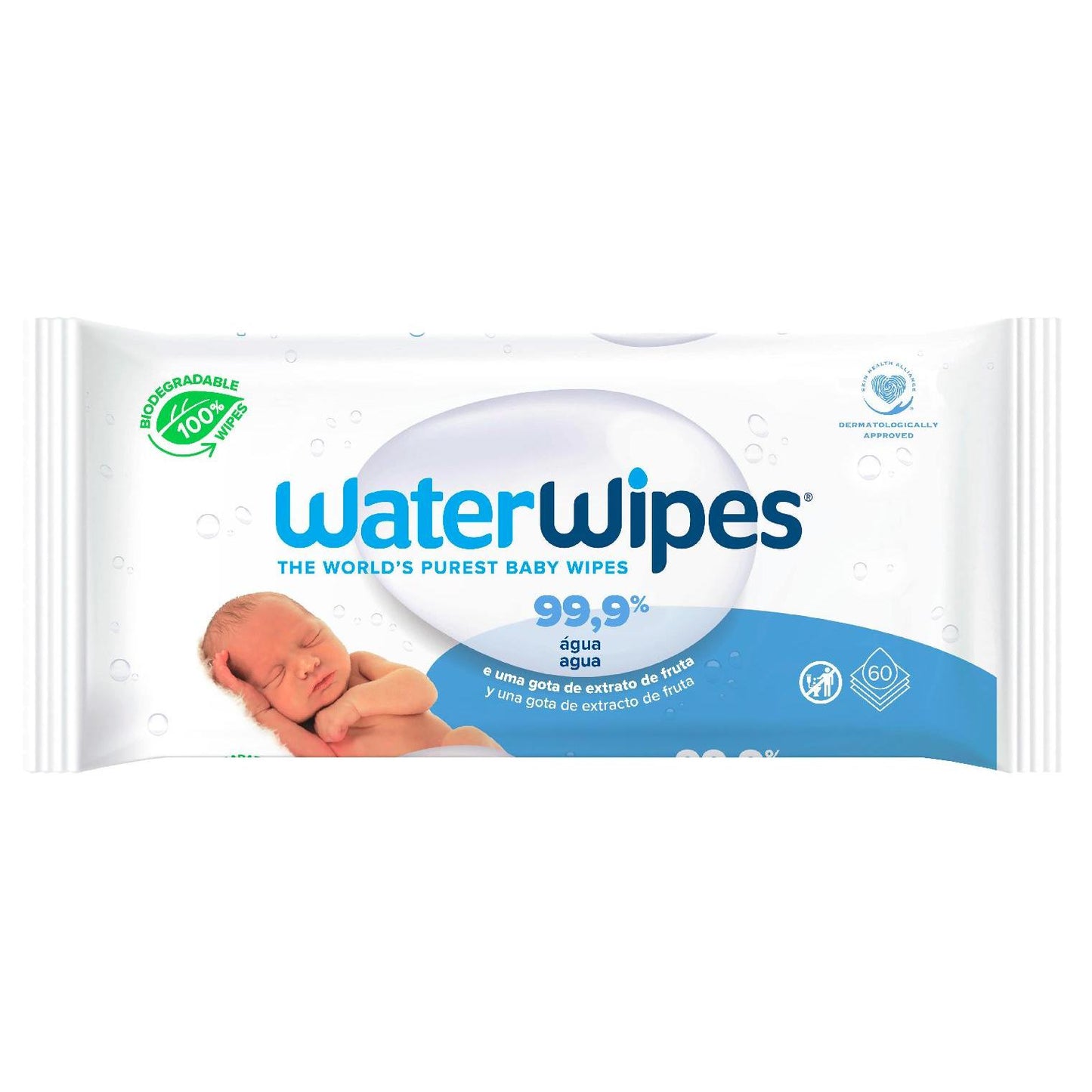 Toalhitas Húmidas WaterWipes BIO Baby 60 Unidades
