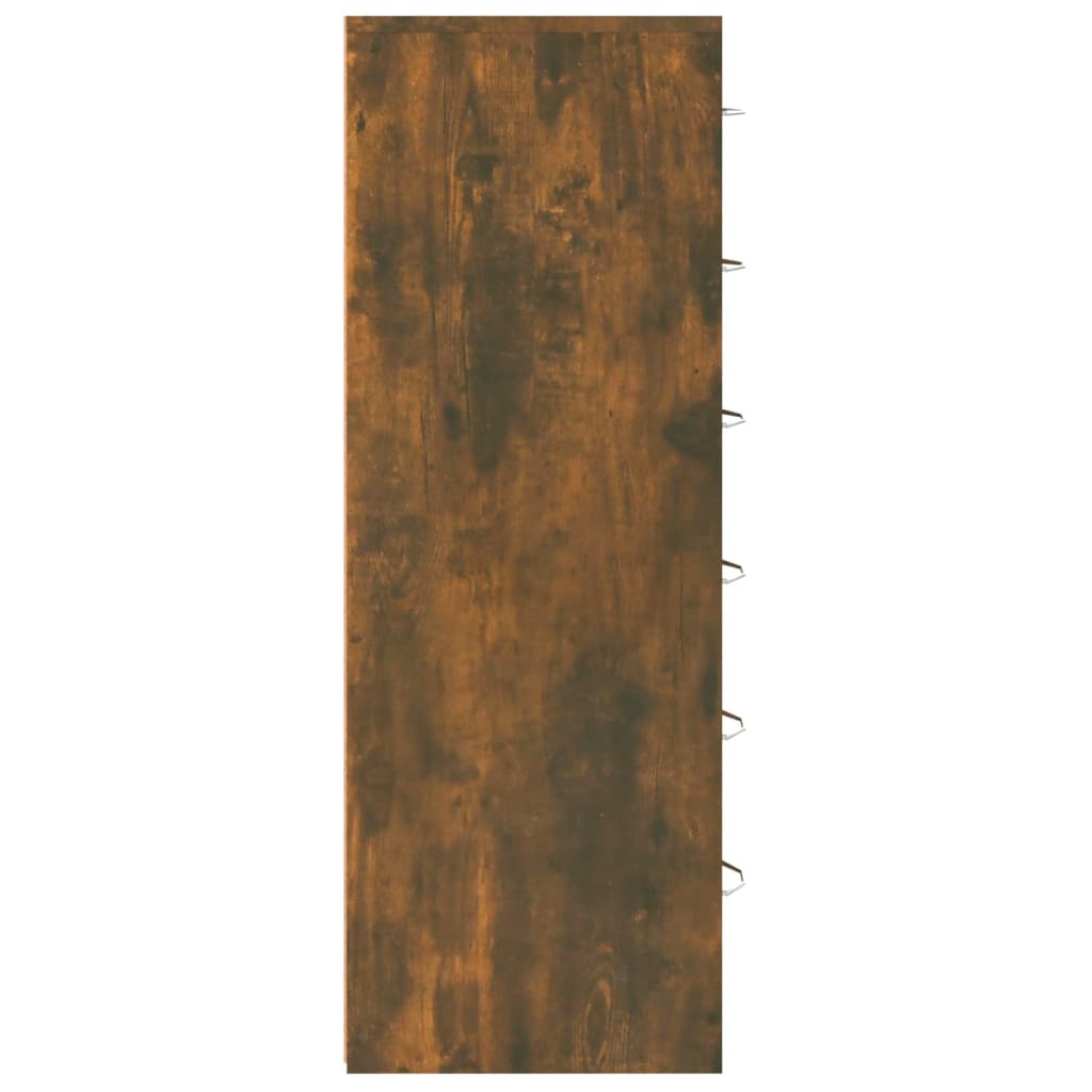 Aparador Con 6 Cajones Contrachapado Roble Ahumado 50x34x96 Cm / Vetonek_2