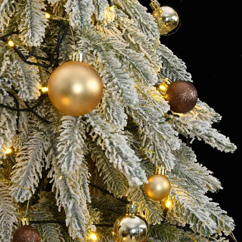 Vidaxl Árbol De Navidad Artificial Con 300 Led Bolas Y Nieve 210 Cm_1