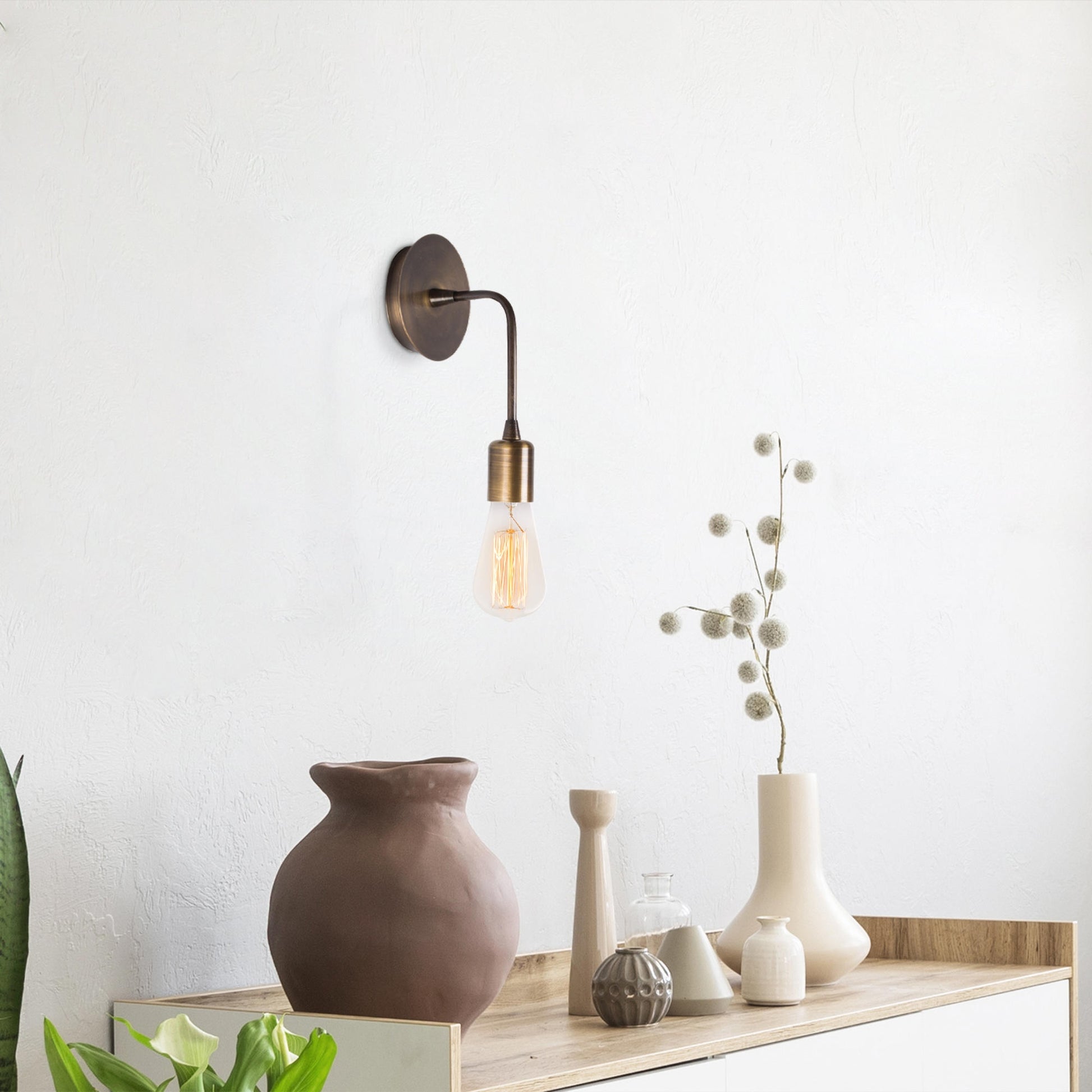 Aplique De Pared Colgante, Metal , Vintage, 6x12x27, Casquillo E 27 Max 40 W_4