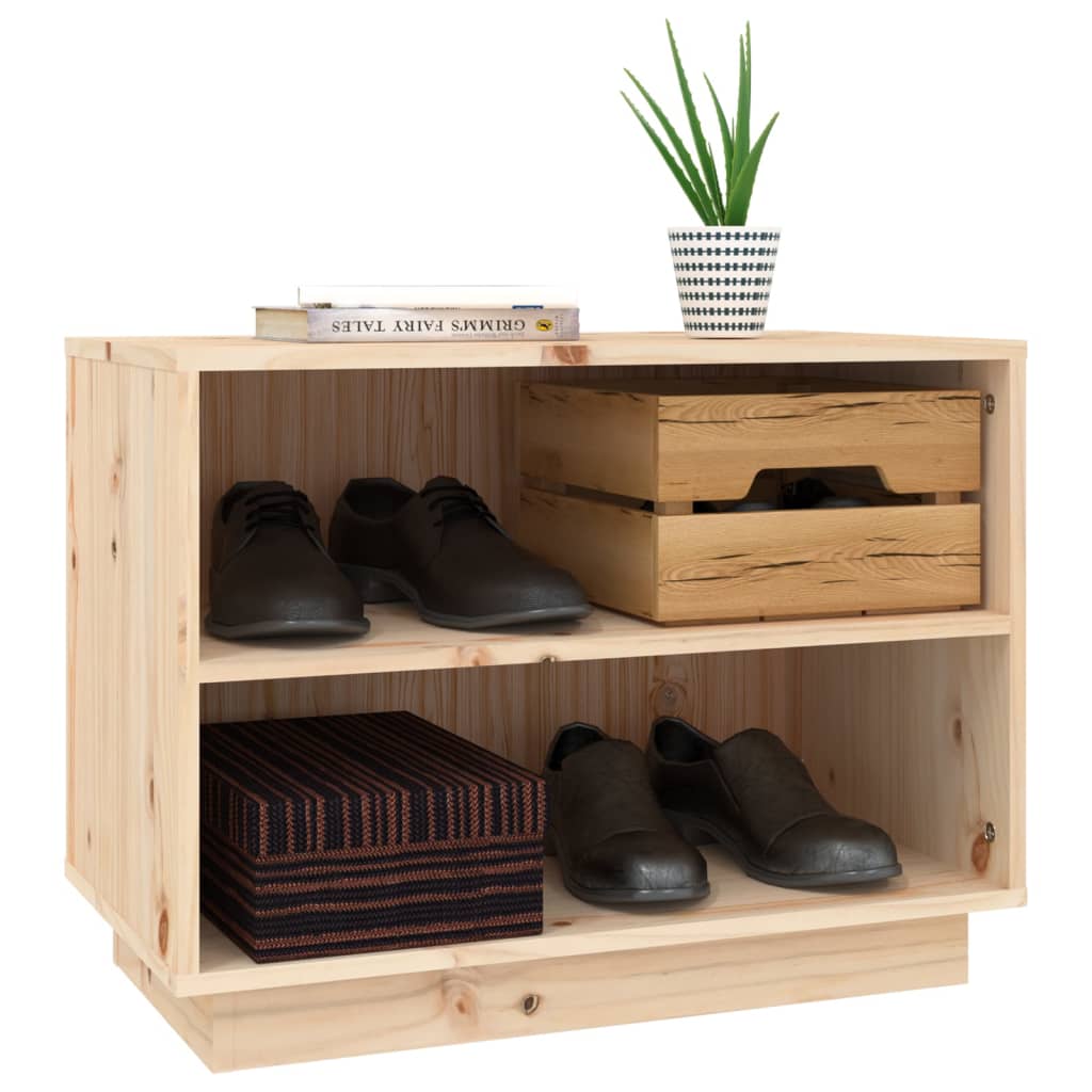 Armario Zapatero De Madera Maciza De Pino 60x34x45 Cm / Vetonek_1