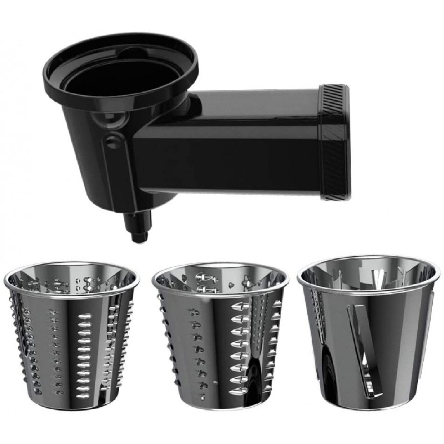 Accesorio Para Amasadora Twist&fusion Salad. 3 Tambores Intercambiables, Ideal Para Cortar, Rallar Y Rebanar Verduras, Acero Inoxidable, Compatible_0