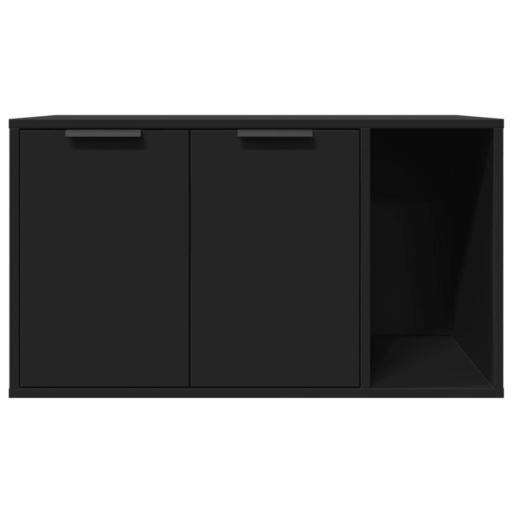 Vidaxl Mueble Arenero Para Gatos Madera Ingeniería Negro 80x50x45 Cm_4