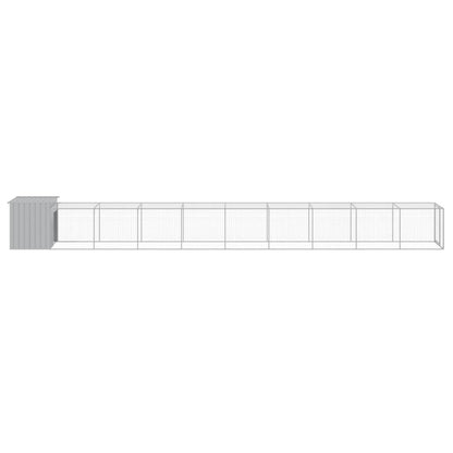 Vidaxl Gallinero Y Corral Acero Galvanizado Gris Claro 110x1017x110 Cm_3