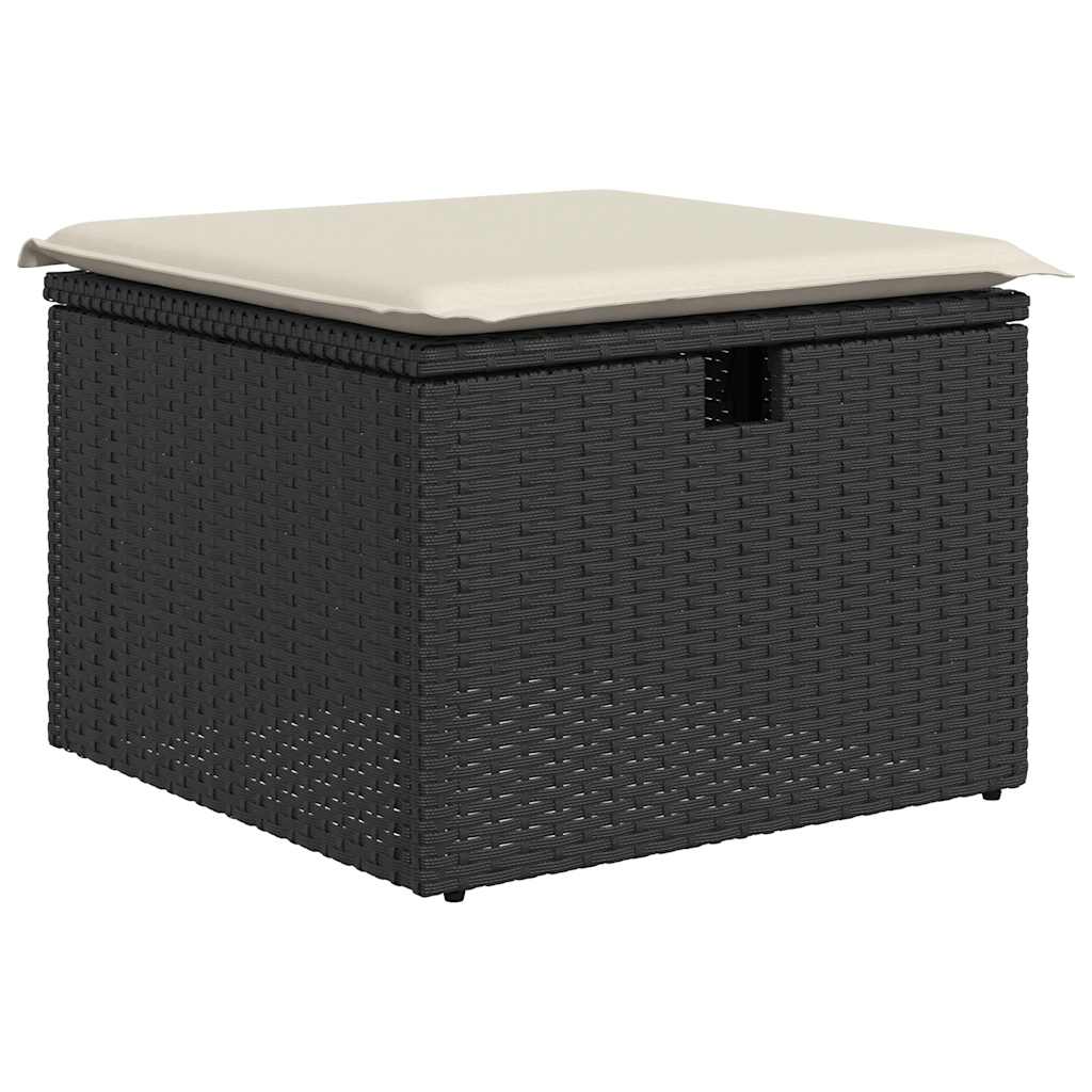 Set Sofás Jardín Y Cojines 8 Pzas Ratán Sintético Acacia Negro / Vetonek_4