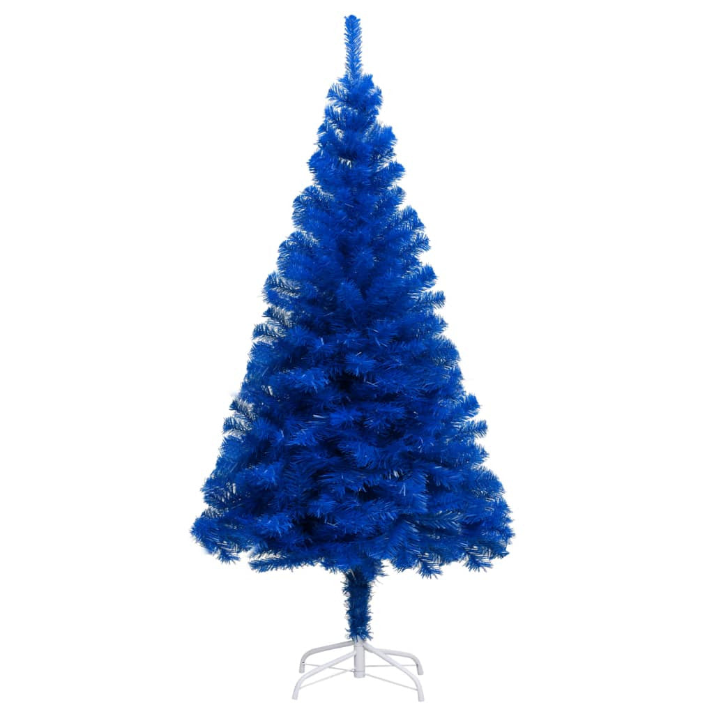 Vidaxl Árbol De Navidad Preiluminado Con Luces Y Soporte Azul 150 Cm_1