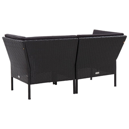 Vidaxl Set Muebles De Jardín 8 Piezas Y Cojines Ratán Sintético Negro_4