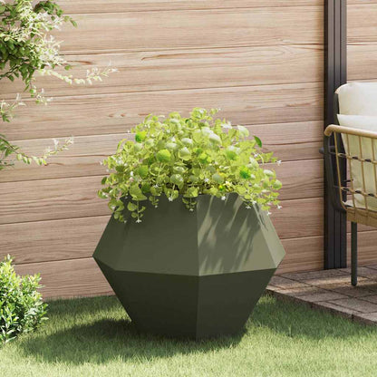 Jardinera Verde Oliva 75 X 75 X 60 Cm Acero_1