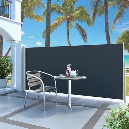 Vidaxl Toldo Lateral Retráctil De Jardín Negro 140x300 Cm_1