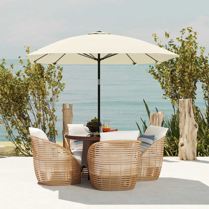 Outsunny Sombrilla De Terraza Exterior 233x233 Cm Con Ángulo Ajustable Crema_3