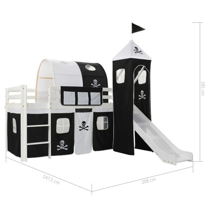 Vidaxl Cama Alta Para Niños Tobogán Y Escalera Madera Pino 97x208 Cm_2