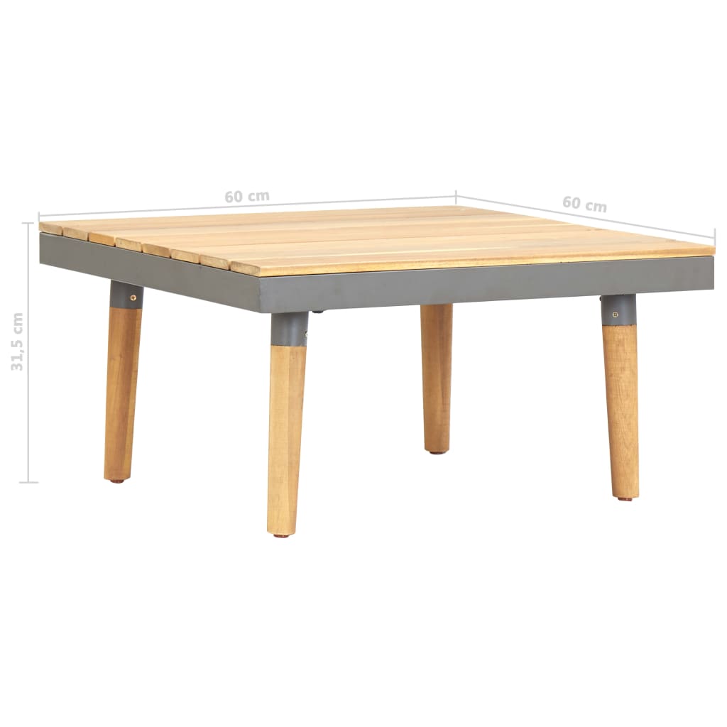 Mesa De Centro De Jardín Madera Maciza De Acacia 60x60x31,5 Cm_3
