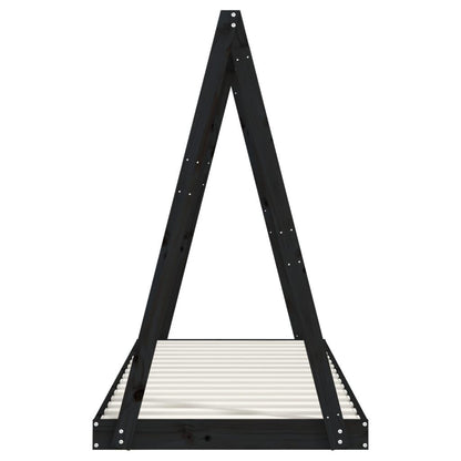 Vidaxl Estructura De Cama Para Niños Madera De Pino Negro 80x200 Cm_4