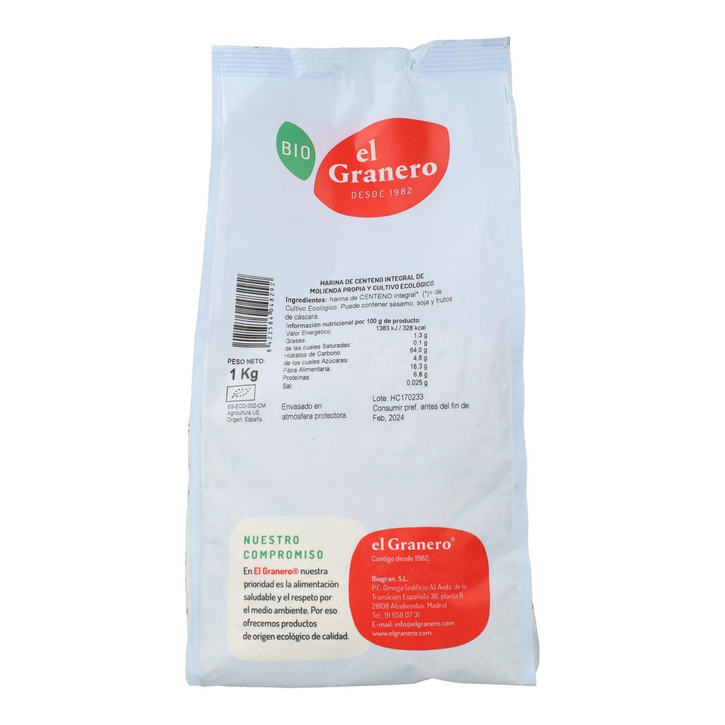 Farinha de Centeio Integral Biológica El Granero 1 kg