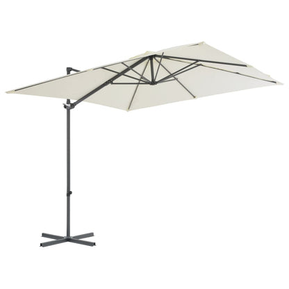 Vidaxl Sombrilla De Jardín Voladiza Con Palo De Acero Arena 250x250 Cm_1