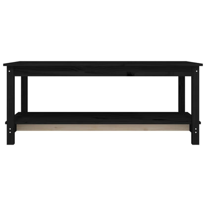 Mesa De Centro De Madera Maciza De Pino Negro 110x55x45 Cm_3