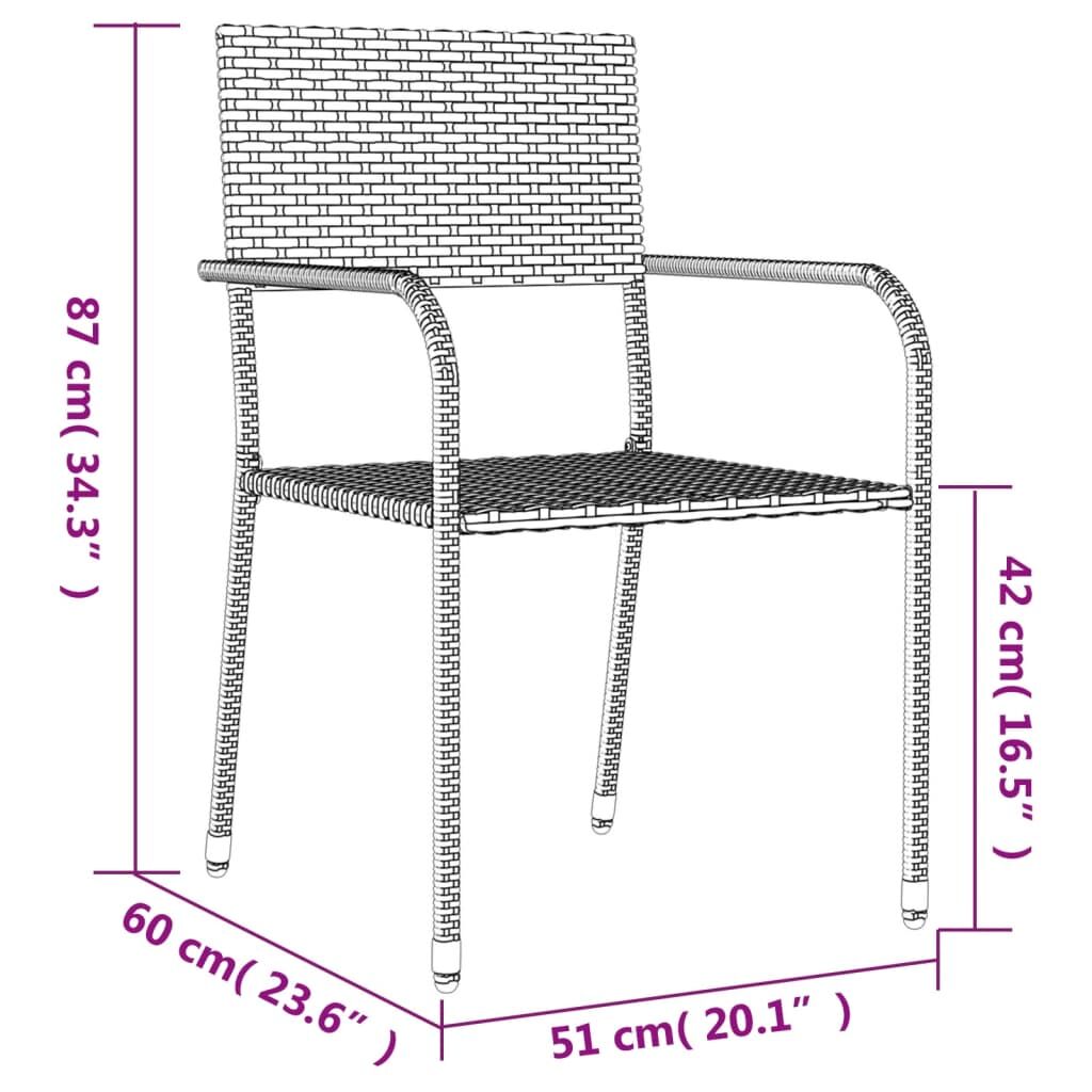 Vidaxl Juego De Comedor Para Jardín 5 Piezas Ratán Sintético Gris_2