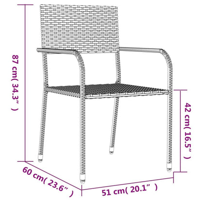 Vidaxl Juego De Comedor Para Jardín 5 Piezas Ratán Sintético Gris_2