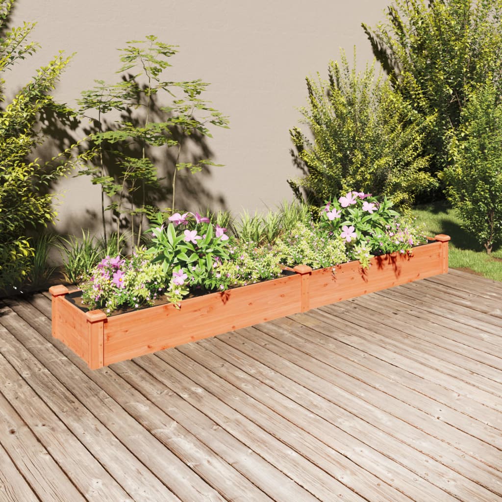 Jardinera Arriate Con Forro Madera Abeto Marrón 240x45x25 Cm_1