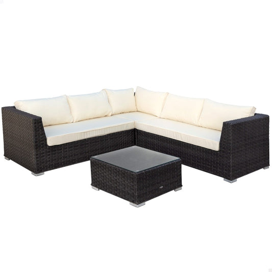 Conjunto Muebles Terraza Sofá Rinconera Modular Con Mesa Aktive_0