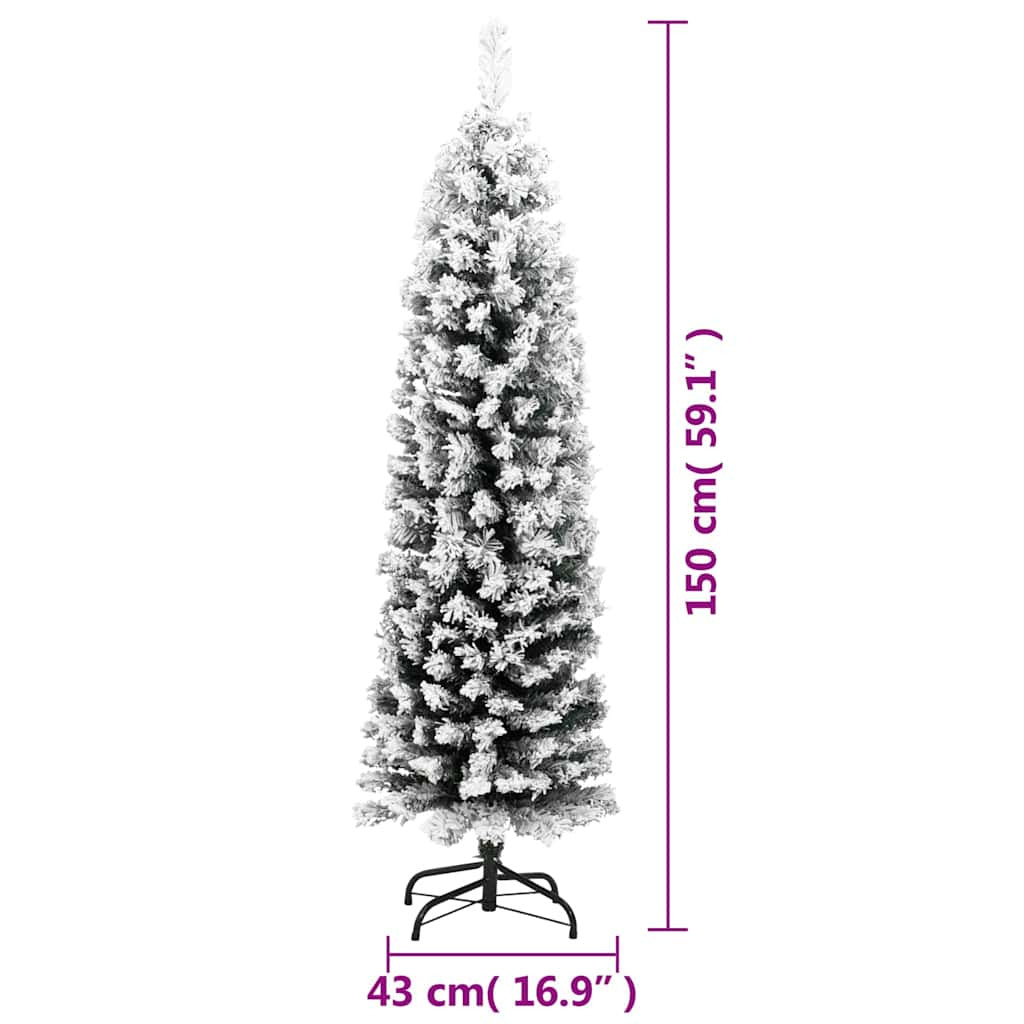 Vidaxl Árbol De Navidad Artificial Verde Con Nieve Pvc 150 Cm_2