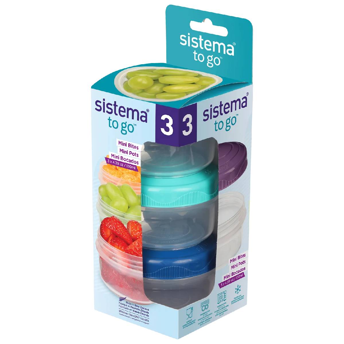 Pack de recipientes herméticos Sistema Mini Bites To Go 3x130 ml