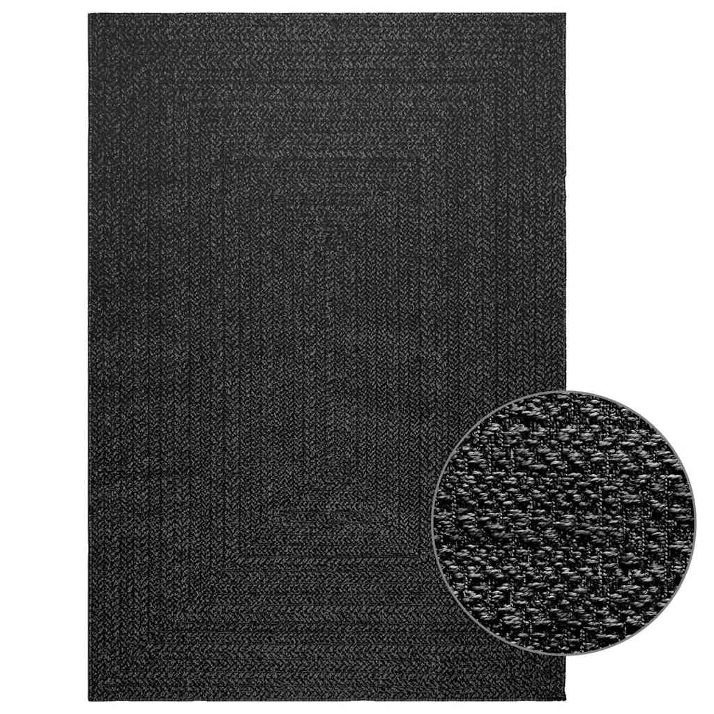 Vidaxl Alfombra Zizur Apariencia Yute Interior Exterior Antracita_0