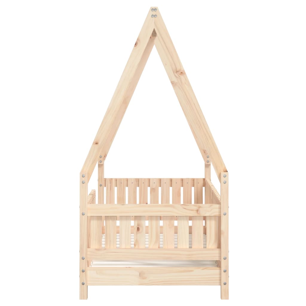 Estructura De Cama Para Niños Madera Maciza De Pino 70x140 Cm / Vetonek_3
