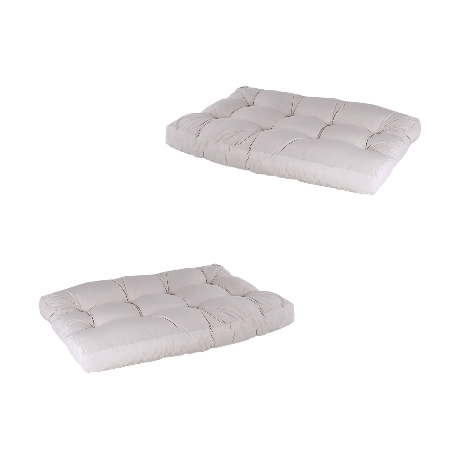 Pack 2 Cojines Asiento Para Palet, Tamaño: 80x120x16 Cm, Color Crema, Repelente Al Agua_0