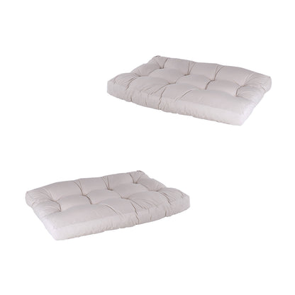 Pack 2 Cojines Asiento Para Palet, Tamaño: 80x120x16 Cm, Color Crema, Repelente Al Agua_0