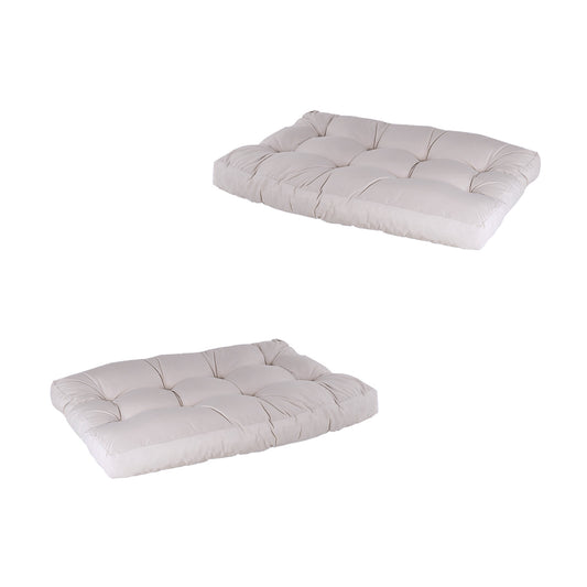 Pack 2 Cojines Asiento Para Palet, Tamaño: 80x120x16 Cm, Color Crema, Repelente Al Agua_0